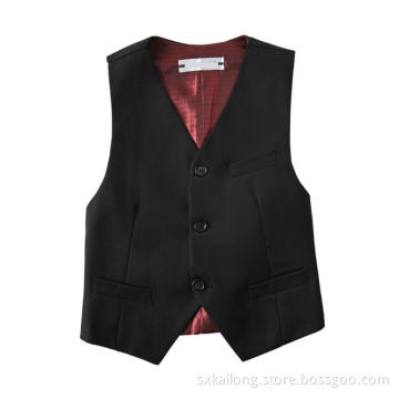 Boys' Solid Black Basic Vests